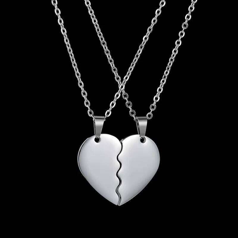 Nextvance Fashion Custom Personalized Stainless Steel Necklace Engrave Namepate Double Heart Pendant For Family Jewelry Gift H260312