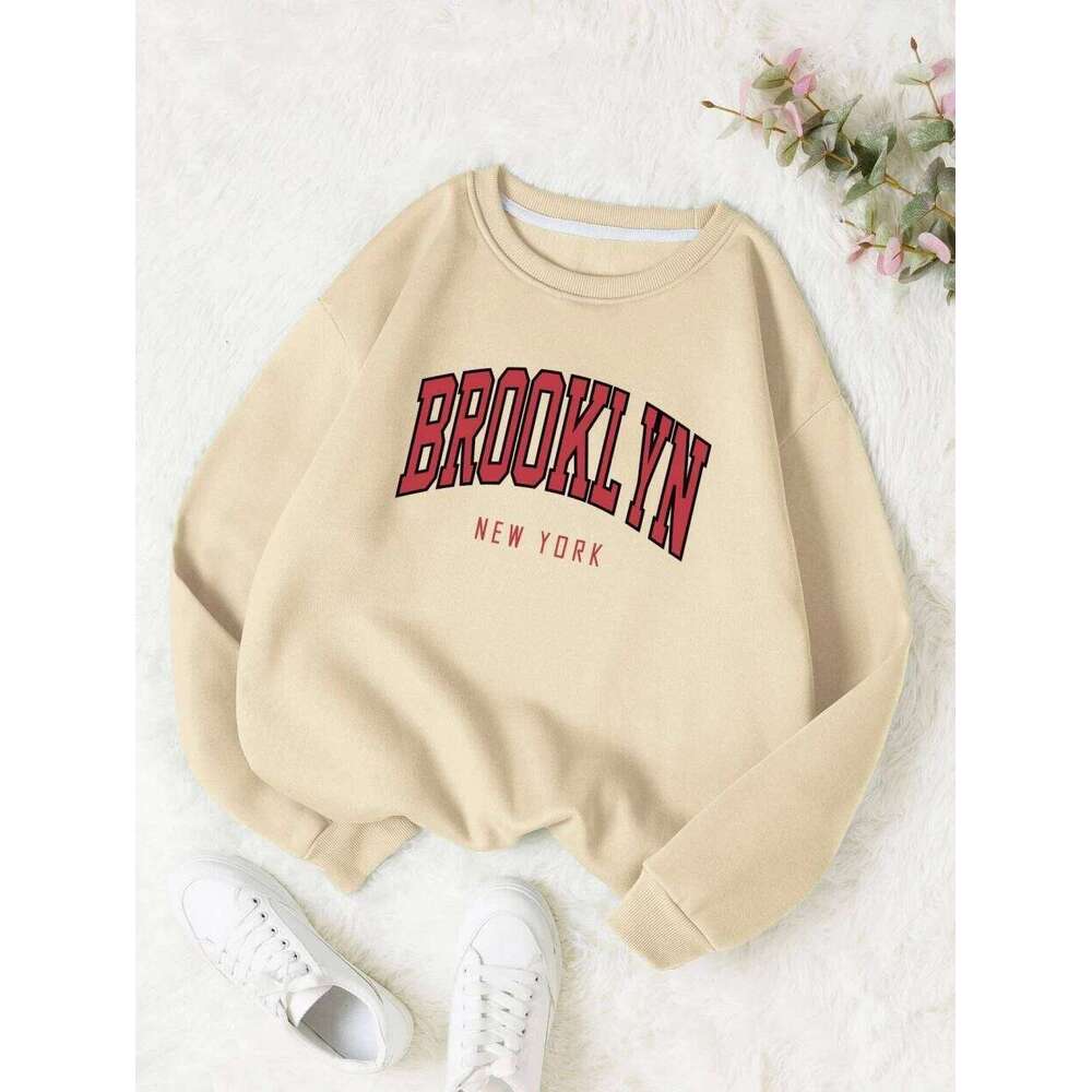 Brooklyn New Work Printed Hoodies Women Cotton Colorful Clothes Basic Trend Hooded Tops Be Durable Harajuku Hoodie Womens 26Y0313