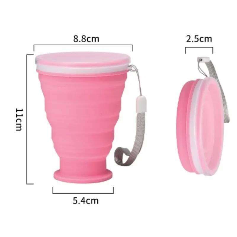 1PC 300ml Silicone Folding Portable Travel Outdoor Sports Foldable Coffee Mug Camping Tea Cup Waterbottle Z260313
