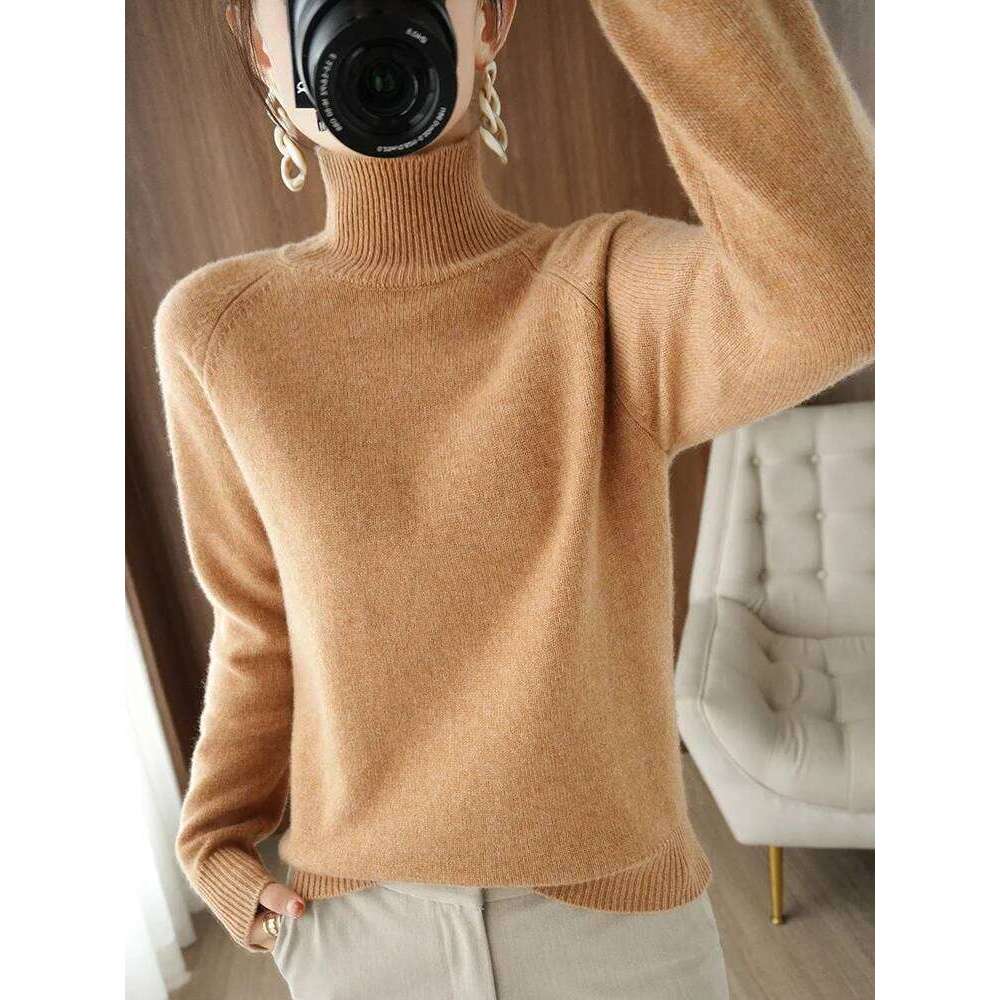 Fashion Basic Autumn Winter Merino Wool Sweater Mock Neck Cashmere Pullover Solid Color Soft Long Sleeve Clothing Tops Z260313