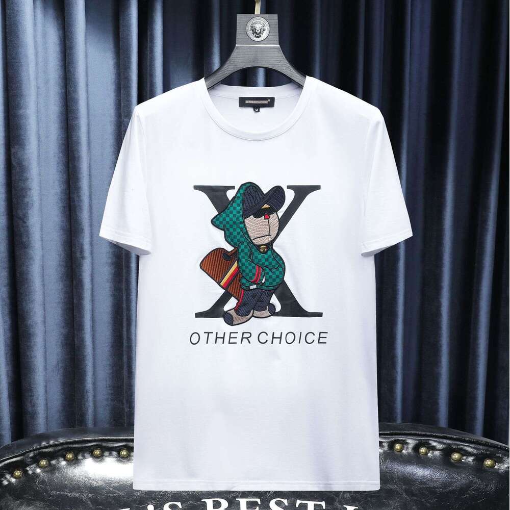 European Clothing Summer New Casual Trendy Brand Short-Sleeve T-Shirt Slim Fit Ice Silk Modal Men's