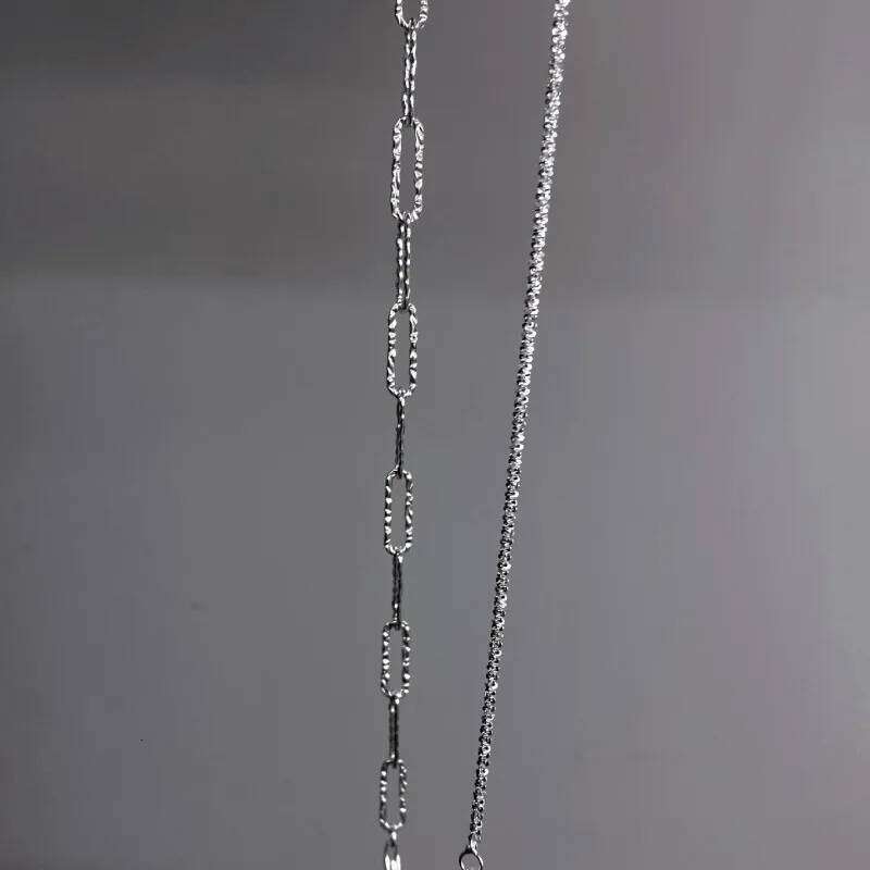 2/6PCS 925 Sterling Silver Link Chain Bracelet for Women Girls Luxury Sparkling Crystal Minimalist Daily Wear Jewelry Gift Z260313