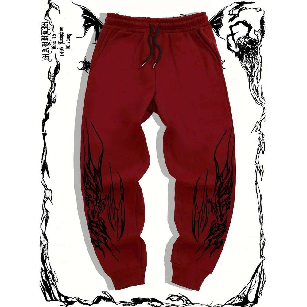 2025 Men's Gothic Print Casual Jogging Multifunctional Couple Fashion Hip Hop Comfortable Sport Pants Z260315