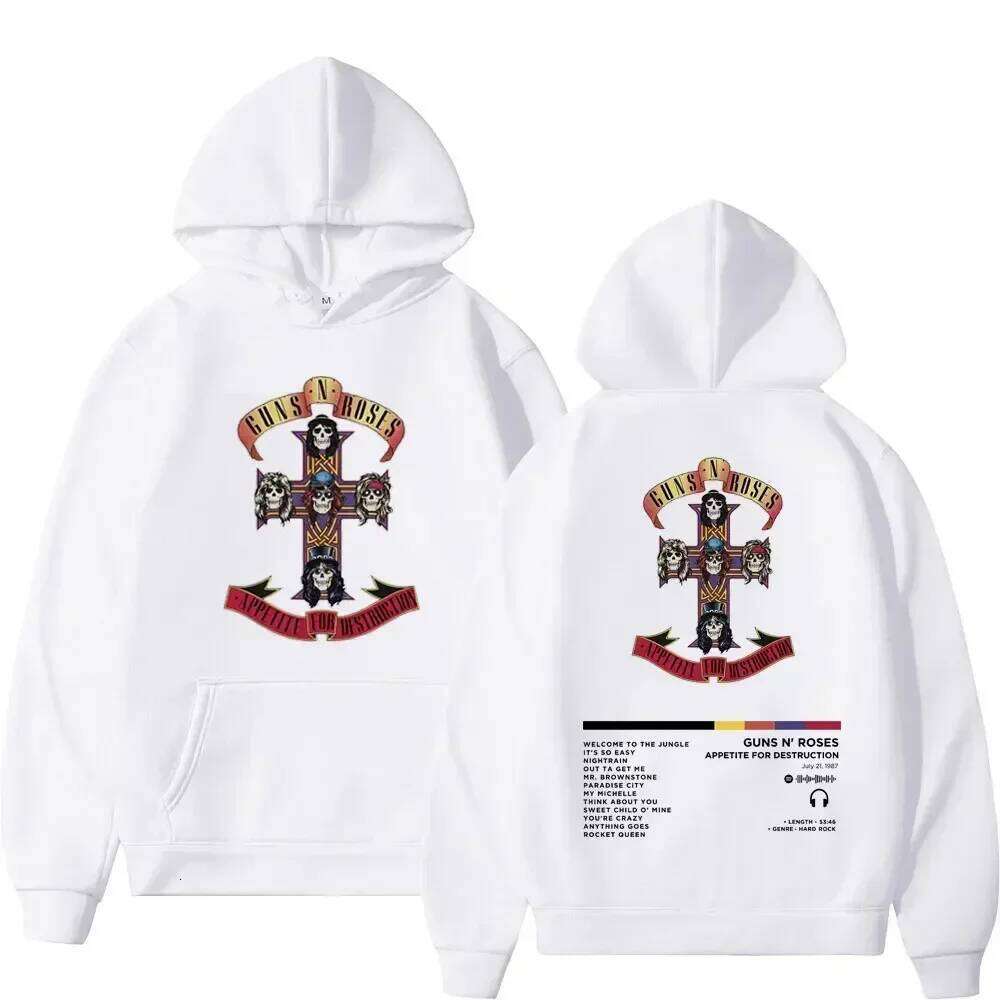 Men's and Women's Hooded Sweatshirts Guns N Roses Unisex Clothing Printed Rock Hip-hop Gothic Fashion Z260315