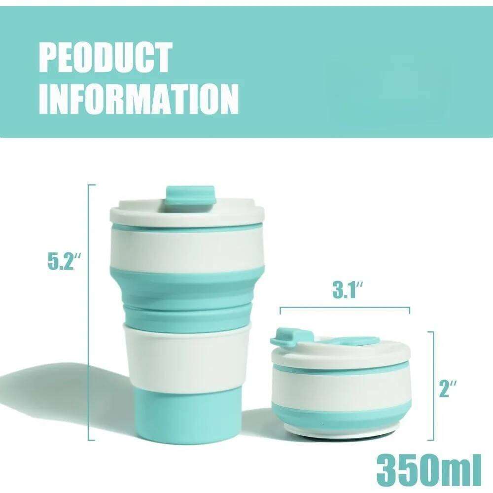 12 Oz Foldable Bottle, Silicone Portable Water Cup, Lightweight Reusable, Suitable for Travel and Sports, Etc. Z260313