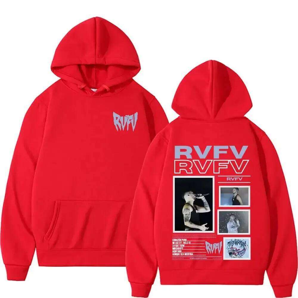 Retro Hip-hop Pop Music Rapper RVFV Eltiburon Tour 2025 Hooded Sweatshirt Graphic Fashion Casual Loose Hoodie Unisex Z260314