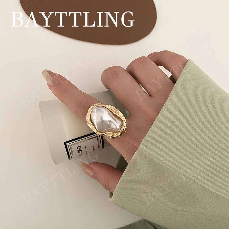 Charm 925 Sterling Silver/Gold Elegant Pearl Open Ring For Women Fashion Birthday Party Gift Jewelry Christmas H260312