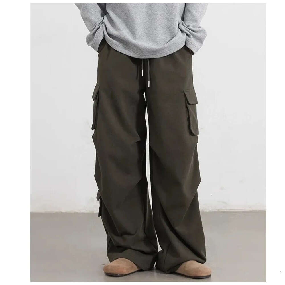CHIC VEN Women Cargo Pants Loose Casual Retro Sweatpants Big Pockets Straight Leg Female Trousers Autumn Winter Z260312