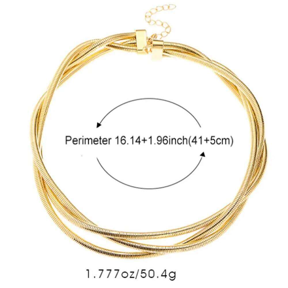 New Alloy Bendable Snake Gold Silver Color Flexible Choker Punk Jewelry Accessories H260312