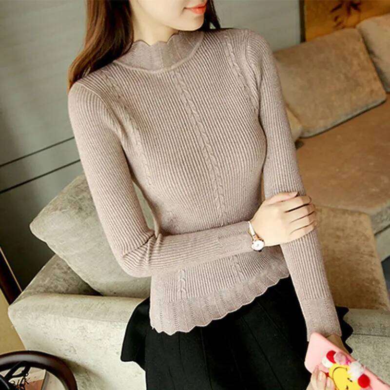 Autumn Korean Slim Fashion Knit High Elastic Turtleneck Bottoming Basic Pullovers Winter Sexy Sweater Women 7570 Z260313