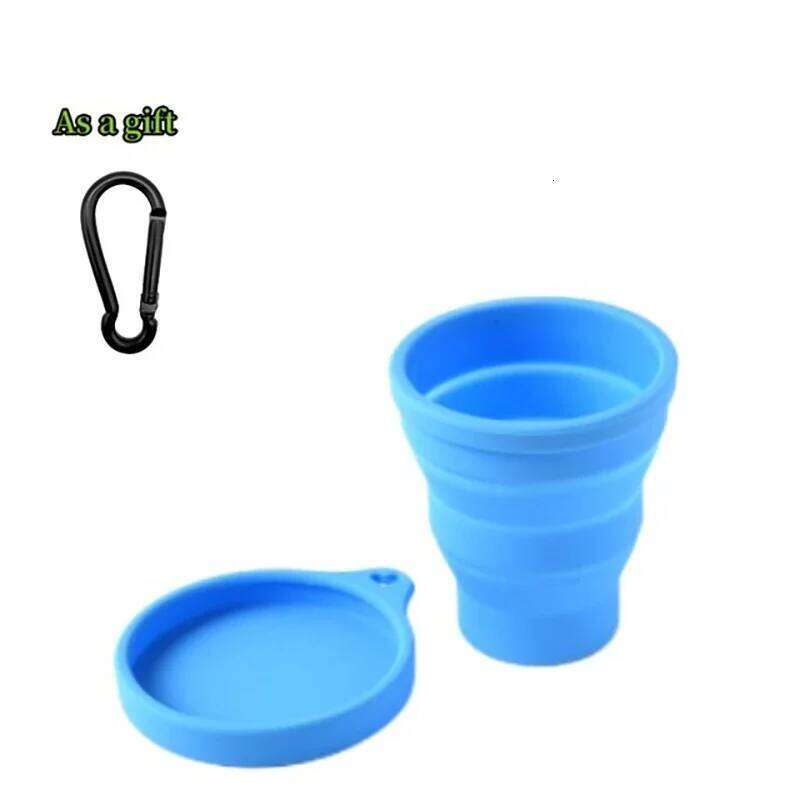 180ML Silicone Portable Folding Cup Mini Retractable CupTeacup Outdoor Travel Coffee Telescopic Drinking Mug with Lid Z260313