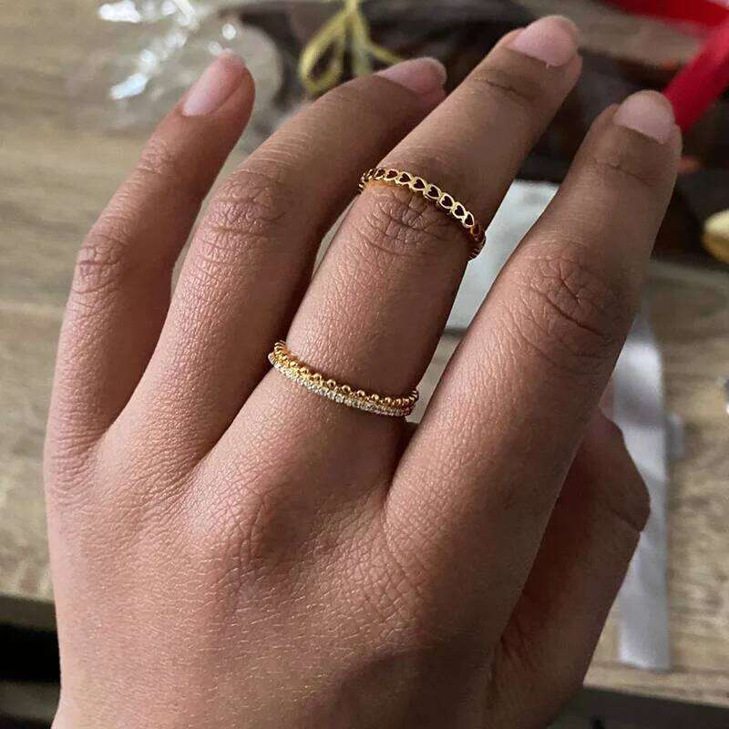 2025 Korean Adjustable Stainless Steel For Women Simple Engagement Wedding Rings Fashion Jewelry Accessories Gift H260312