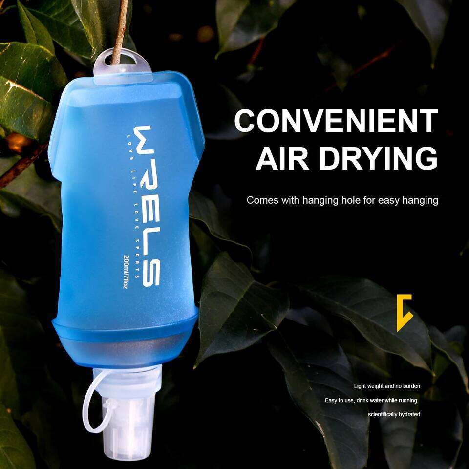 WRELS Outdoor Sport Bottle Camping Running Bicycle Folding TPU Soft Flask Water Bag Large Diameter Light BPA Free Z260313