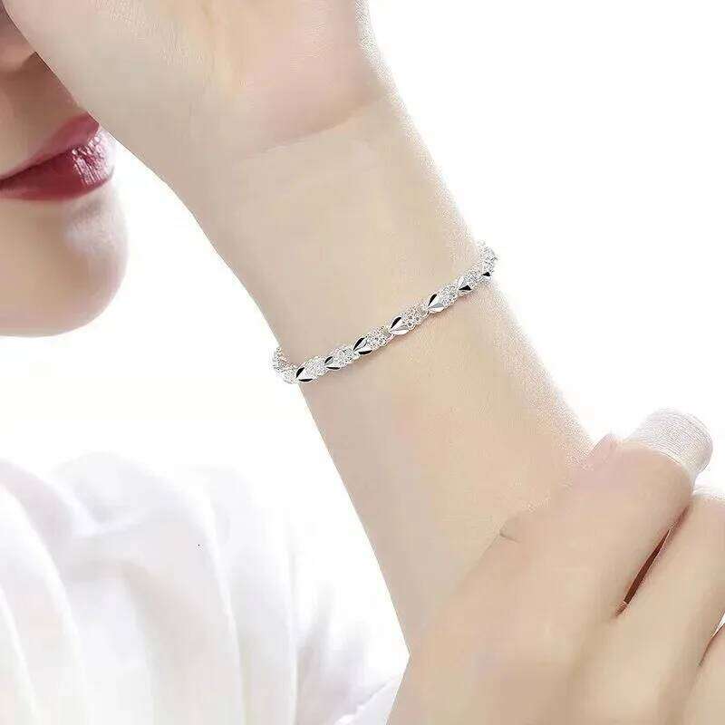 925 Sterling Silver Chain Bracelets For Women Vintage Luxury Heart Shaped Adjustable Bracelet Classic Party Charms Jewelry Gifts Z260313