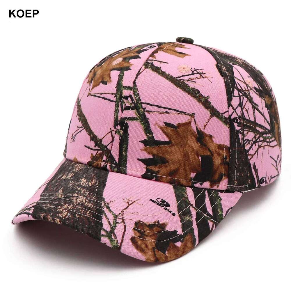 KOEP Oak Tree Pink Camo Hunting Fishing Baseball Caps Camouflage Hats Suitable For Women's Outdoor Sports Z260313