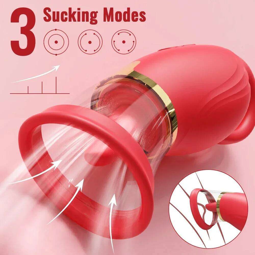 Sucking Vibrator Tongue Licking Clitoris Oral Vacuum Vagina Nipples Sucker Stimulator for Women Vibrating Female Adult Sex Toys 26H0313