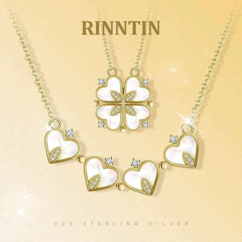 Fashion and creative foldable magnet cr necklace personality a two-way wearing party pendant zircon jewelry H260312