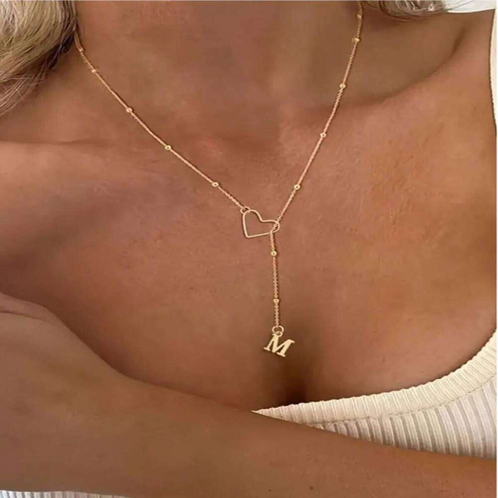 Fashion Letter Heart Stainless Steel Choker Necklace For Woman Gothic Jewelry Hip Hop Party Sexy Clavicle Chain Wholesale H260312