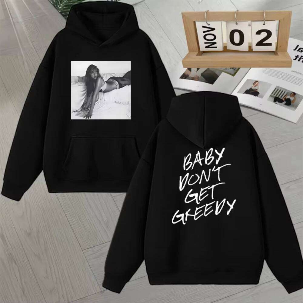 Hot New Singer Tate Mcrae Baby Don't Get Greedy Album Double Sided Printed Male Hoodies Long Sleeve Men Women Fleece Sweatshirts Z260314