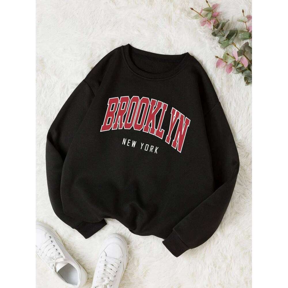 Brooklyn New Work Printed Hoodies Women Cotton Colorful Clothes Basic Trend Hooded Tops Be Durable Harajuku Hoodie Womens 26Y0313