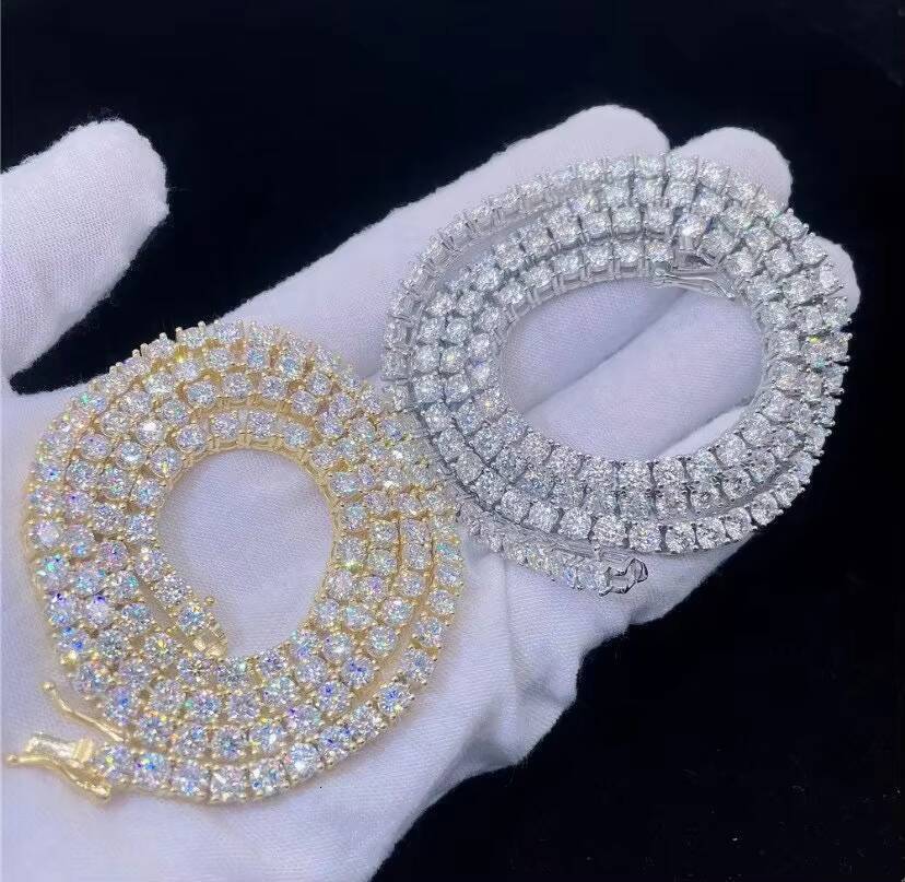 MaiYi Luxury 3mm 4mm 5mm VVS Lab Diamond Chain Jewelry Tennis Necklace for Valentines Day Gift Ideas 2023