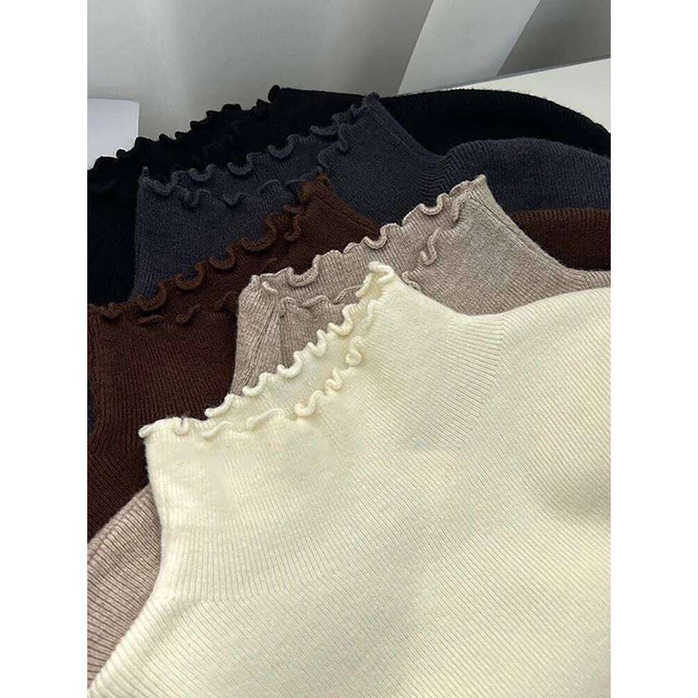 2025 Korean-style Solid Color Casual Soft Pullover Autumn Winter New Turtleneck Sweaters Women Slim Warm Ruched Knitted Jumpers Z260313