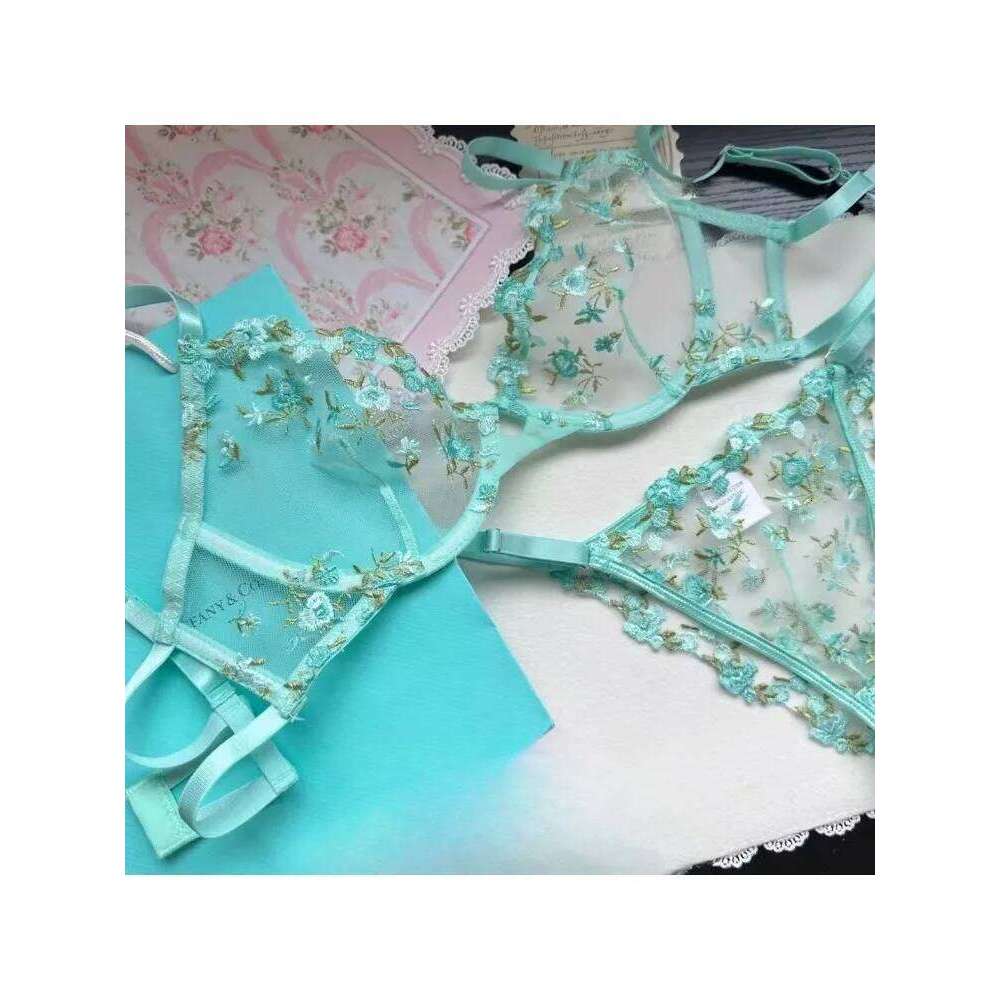 Sexy Lingerie Set - Pink French Lace Bra|G-stringFloral Embroidery Women's Underwear,Sweet Push Up Bra Set,Valentine's Day Gift