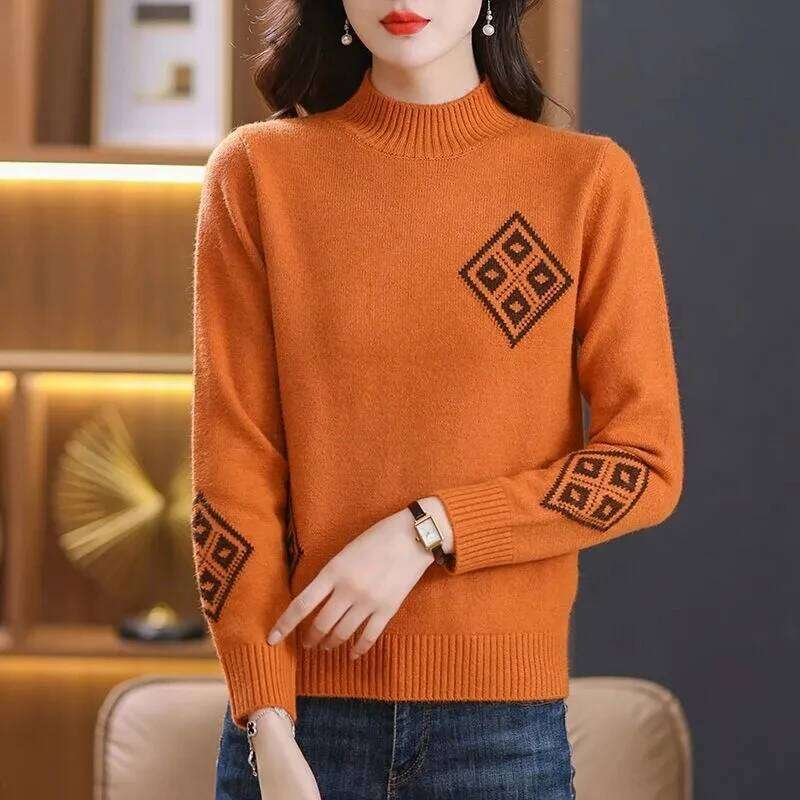 2024 Spring Autumn Winter Knitwear Women Sweaters Fashion Casual Warm Knit Cable Jumper Female Turtleneck Sweater Z260313