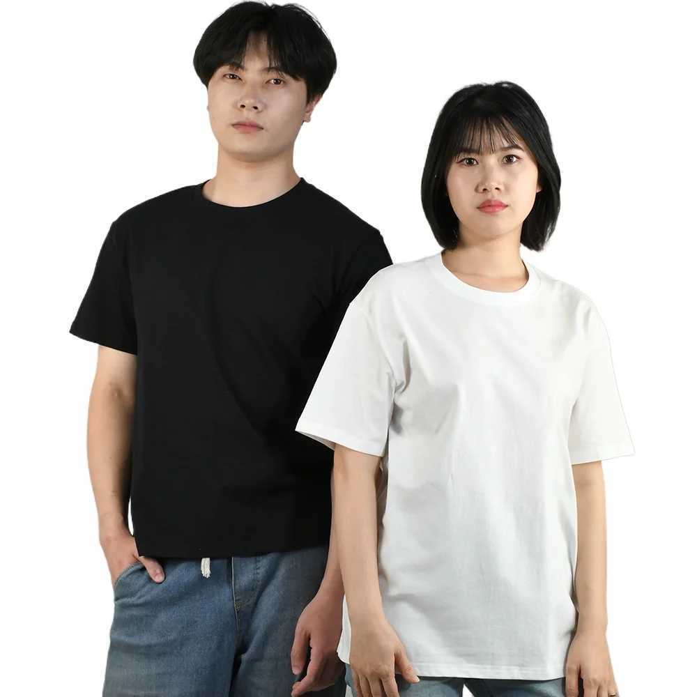 Men Women O Neck T-shirt High Qualtity Cotton Tee Solid Color Short Sleeved T Shirts Black White Breathable Clothing Couple Tops D260313