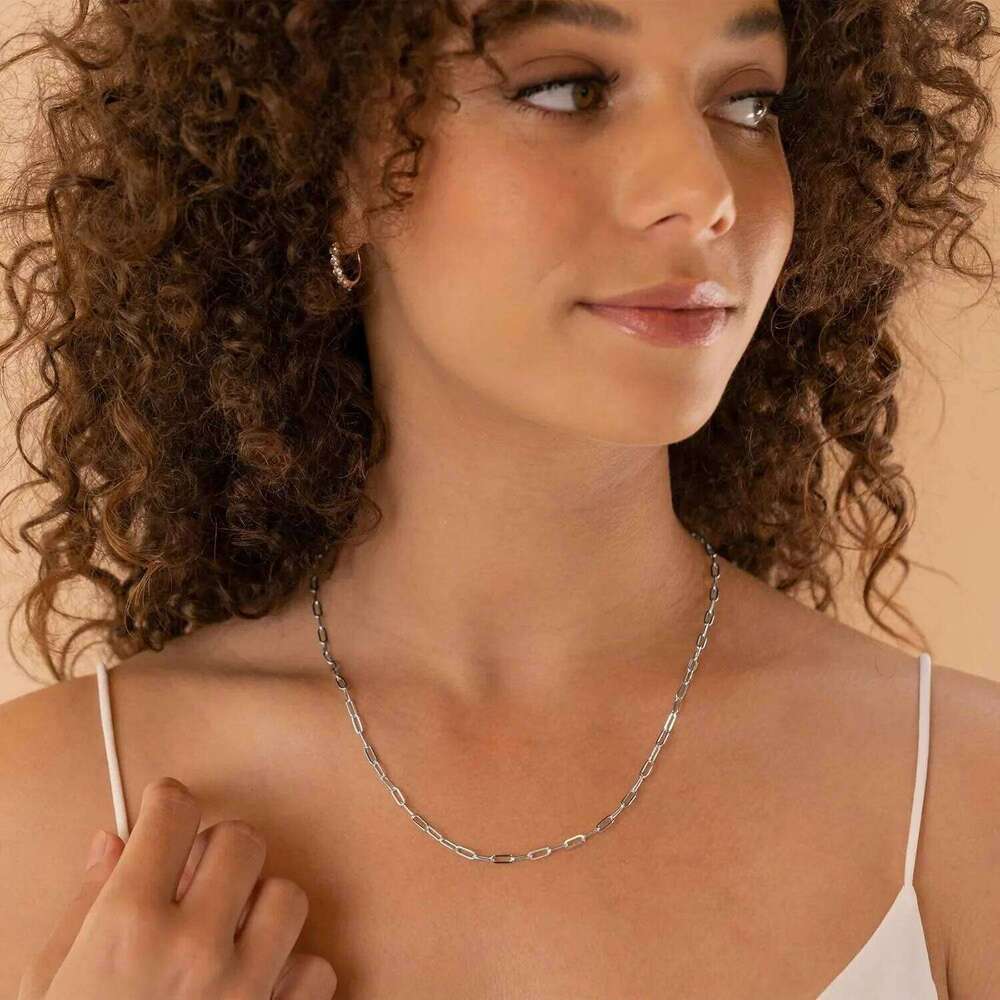 Gold PlatedCurb Paperclip Chain Adjustable Stainless Steel Necklace Necklaces Trendy Birthday Gift for Women H260312