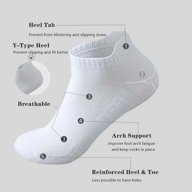 6 Pairs/Lot Men Running Socks Mesh Breathable Thin Sports Socks Men Basketball Socks Sweat Deodorant Hiking Cycling Socks D260313