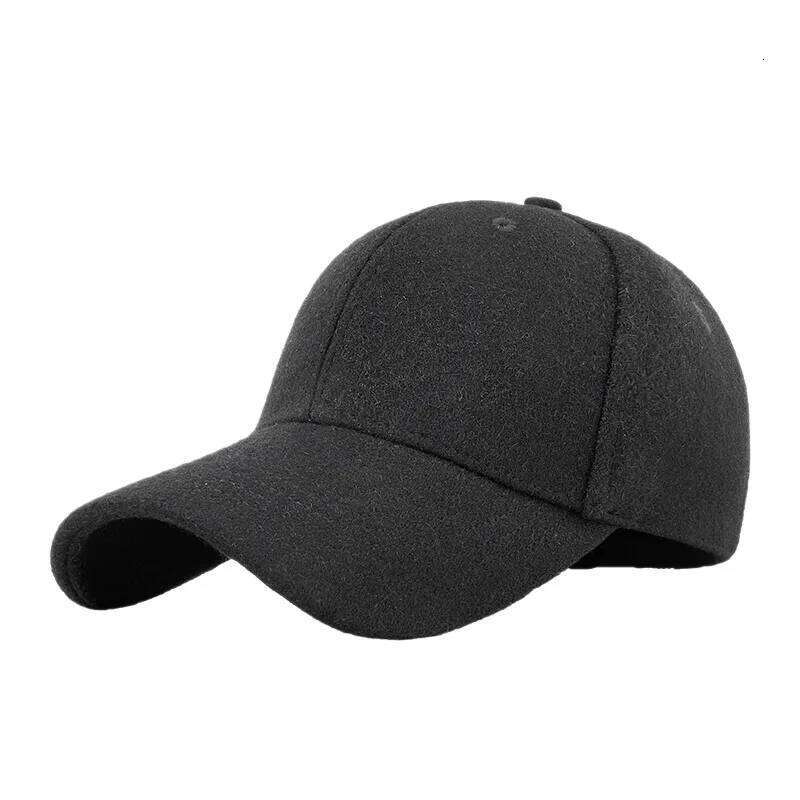 Blend Baseball Cap with Wool Lining, Unisex Winter Peaked Hat for Large Head, Sun Protection & Warmth Z260314