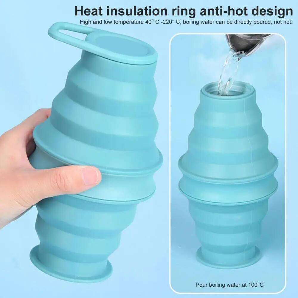 Collapsible Sports Water Bottle 500ML BPA Free Portable Hiking Kettle For Camping Travel Leakproof Eco Friendly Z260313