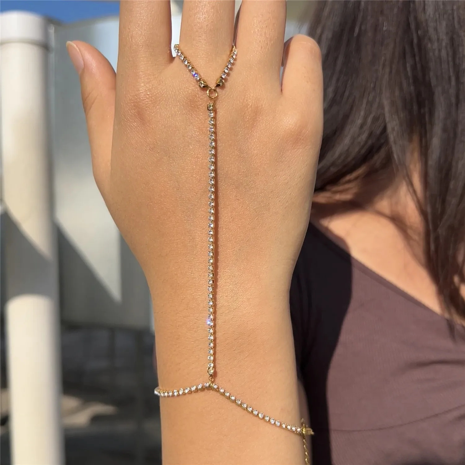 MinaMaMa Stainless Steel Wrist Chain Finger Bracelets For Women Fashion Finger Hand Chain Jewelry Gifts 260313