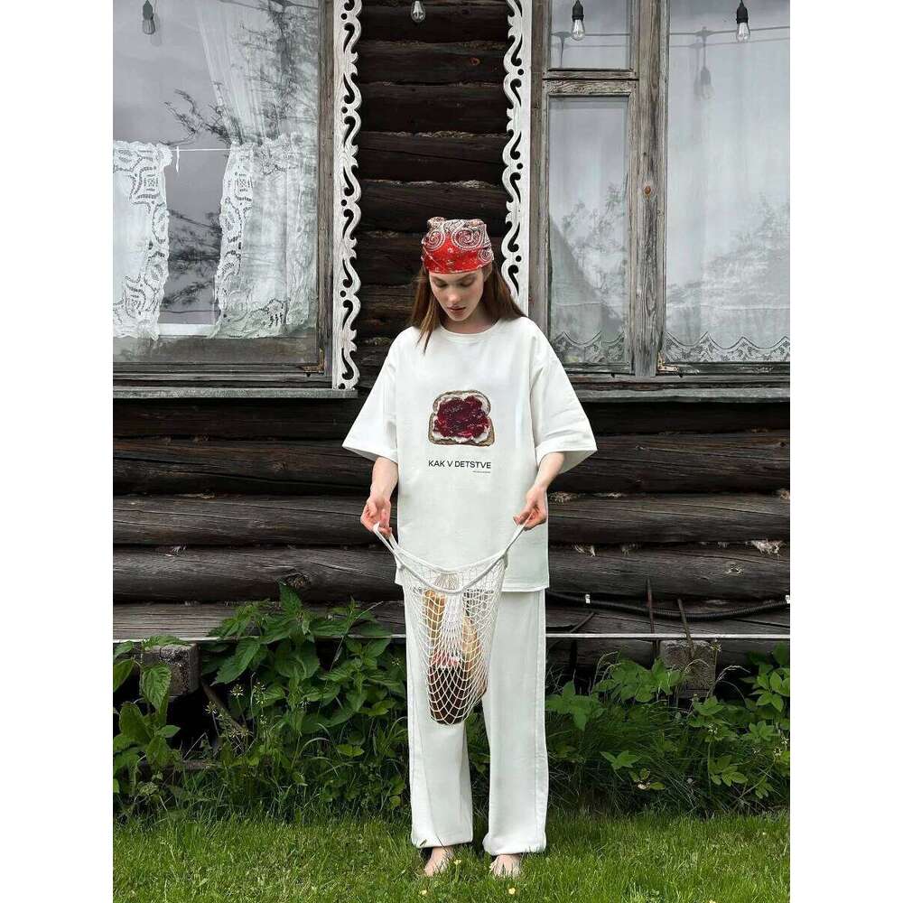 Sunuyoo Summer New Printed T-Shirt 100% Cotton Women's Fashionable O-Neck Loose Short Sleeved Female Casual Cute Top Z260314