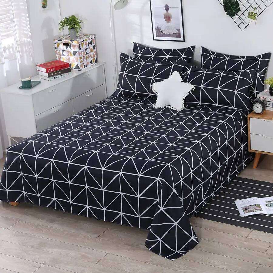 3pcs/Set Home Textile Bed Set with Pillowcases Cotton Material Lovers Bedding Room Flat Sheet H260311 H260312 - view 5
