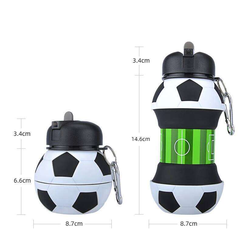 550ml Silicone Foldable Water Bottle, Football, Basketball, Tennis, Portable Kettle, Travel, Picnic, New Year, Adult, Children Z260314