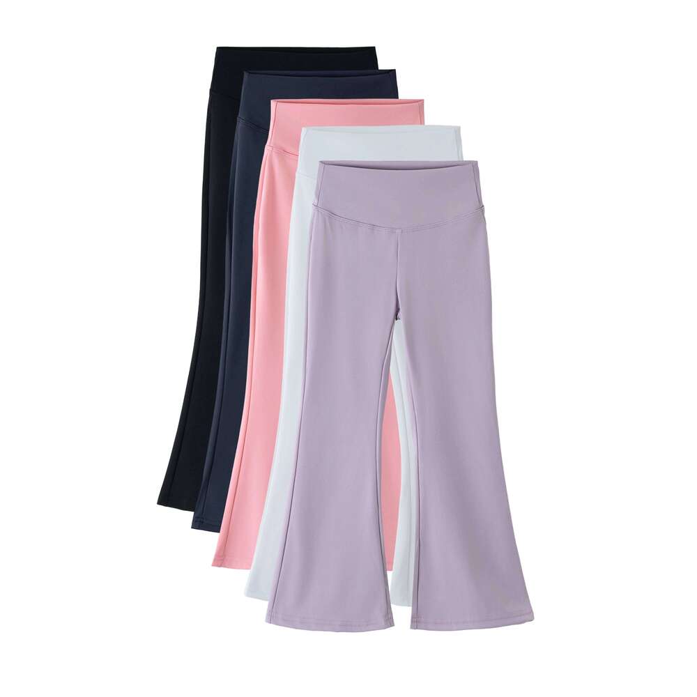 Girls Flared Pants High Waist Yoga Leggings Teenagers Stretch Elastic Waistband Kids Sportswear Trousers Autumn Spring 26Y0313