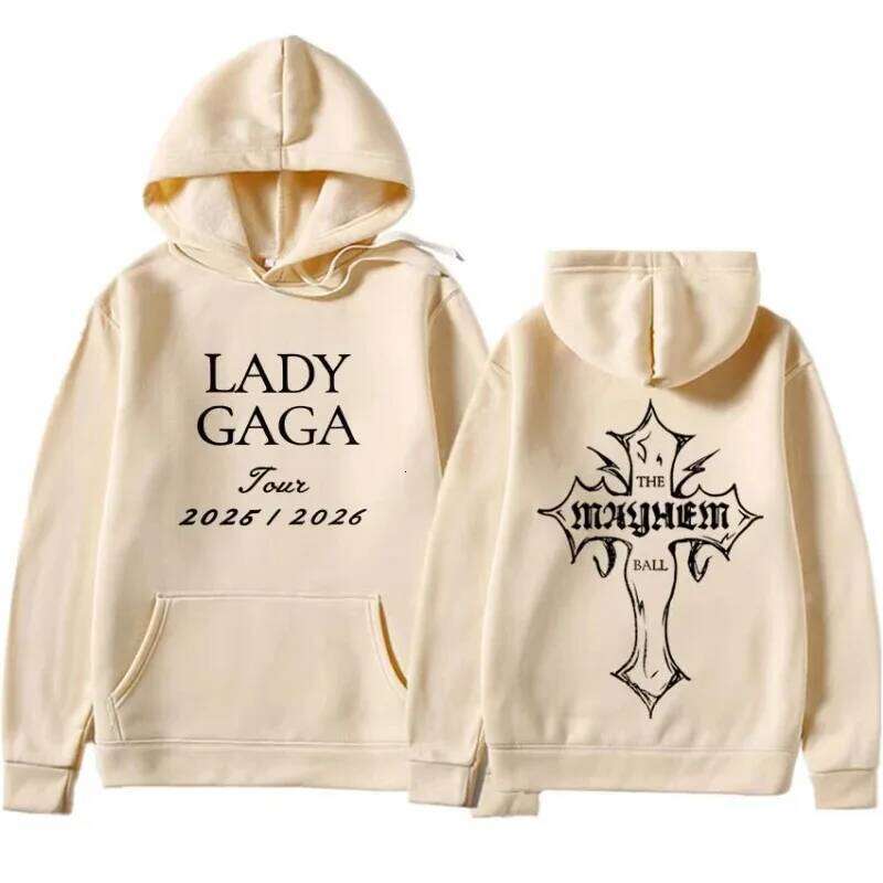 The MAYHEM Ball Tour 2025 Hooded Lady Gaga Singer Graphic Tide Pullover Fashion Fall/Winter Cotton Pop Sweatshirt Z260314