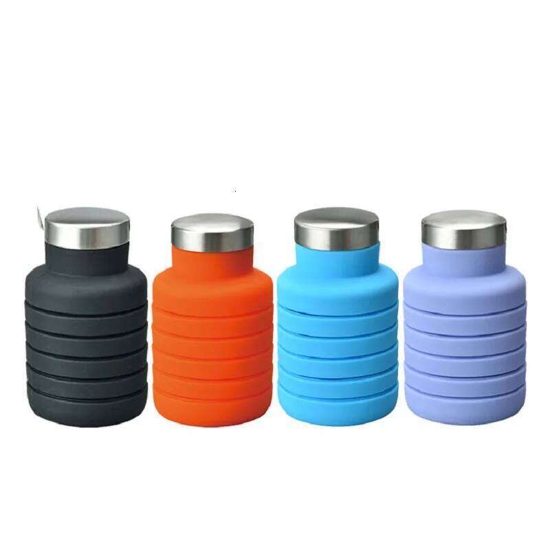 500ml Silicone Foldable Portable Reusable Telescopic Cup Travel Water Bottle for Outdoor Sports Z260313