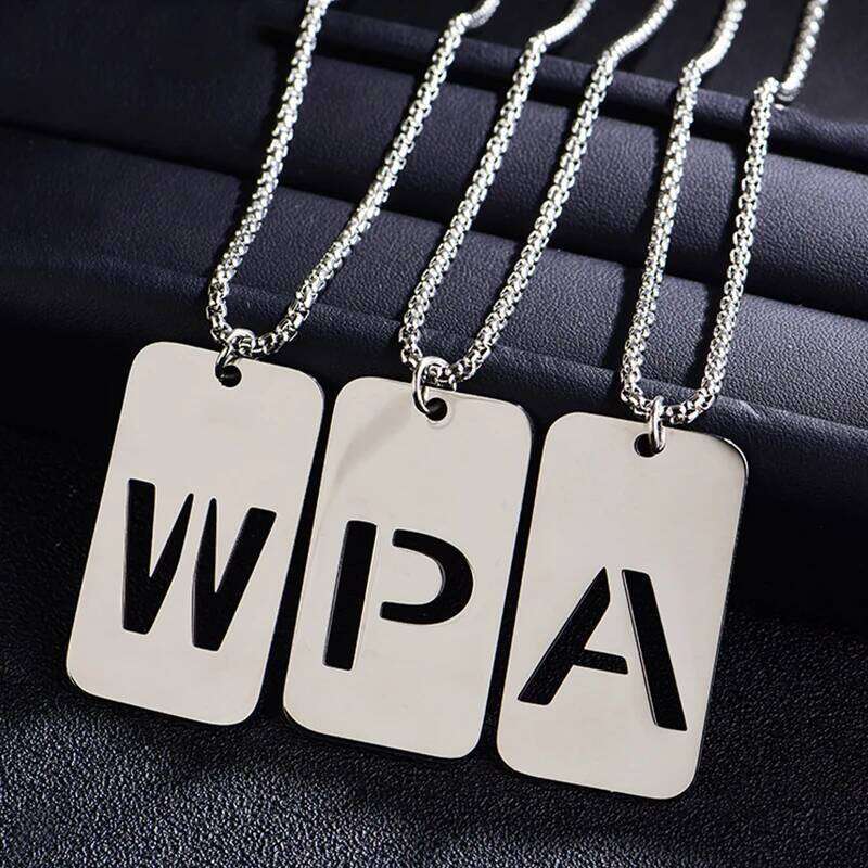 Hip Hop Rock Punk Gothic Style Stainless Steel A-Z 26 Initials Women's Men's Pendant Necklace for Best Friend Glamour Jewelry H260312