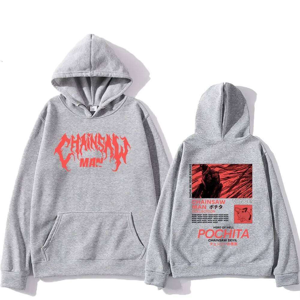 Men's popular chainsaw hooded sweatshirt printed hoodie long sleeved new top cartoon print Gothic streetwear 2024 Z260315