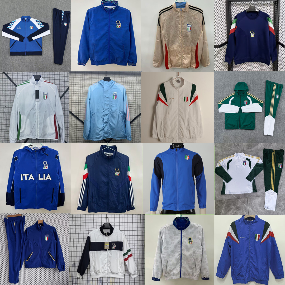 New + Retro 2026 Italy Training Soccer Jacket Suit windbreaker TOTTI R.BAGGIO 1994 1998 2002 2006 set football shirt italia uniform MALDINI long sleeve zipper wind coat