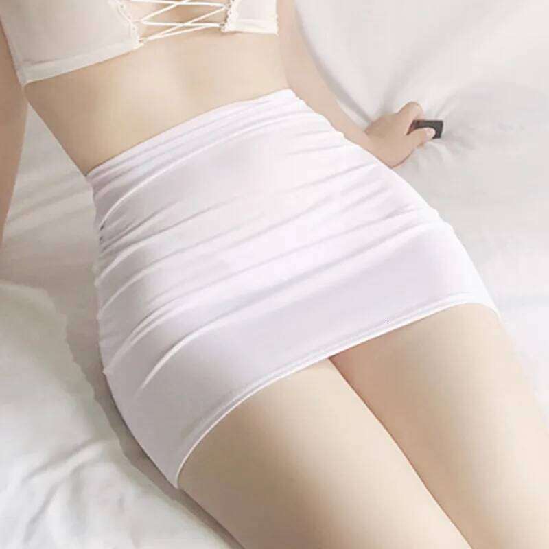 Sexy Thin Skinny Mini Without Lining Solid Color Low-rise See-through Hip Lifting Short Skirt Women Clubwear Z260314
