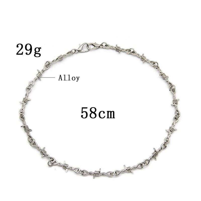 TrendMen Hiphop/Rock Rattan Thorns Necklaces For Men Fashion Silver Color Metal Choker Clavicle Chain Party Jewelry Gifts H260312