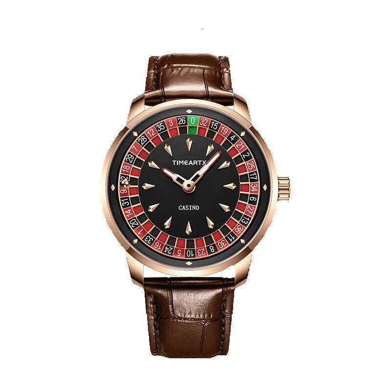 Kaleidoscope Roulette Men's Designer Watch Trendy and Unique Luminous Waterproof Leather Strap Wristwatch