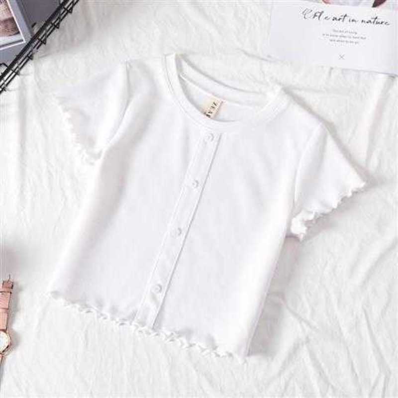 T-shirts Girls' short-sleeve t-shirt children's thin stylish short-sleeve tee for older girls sweat-absorbent and breathable