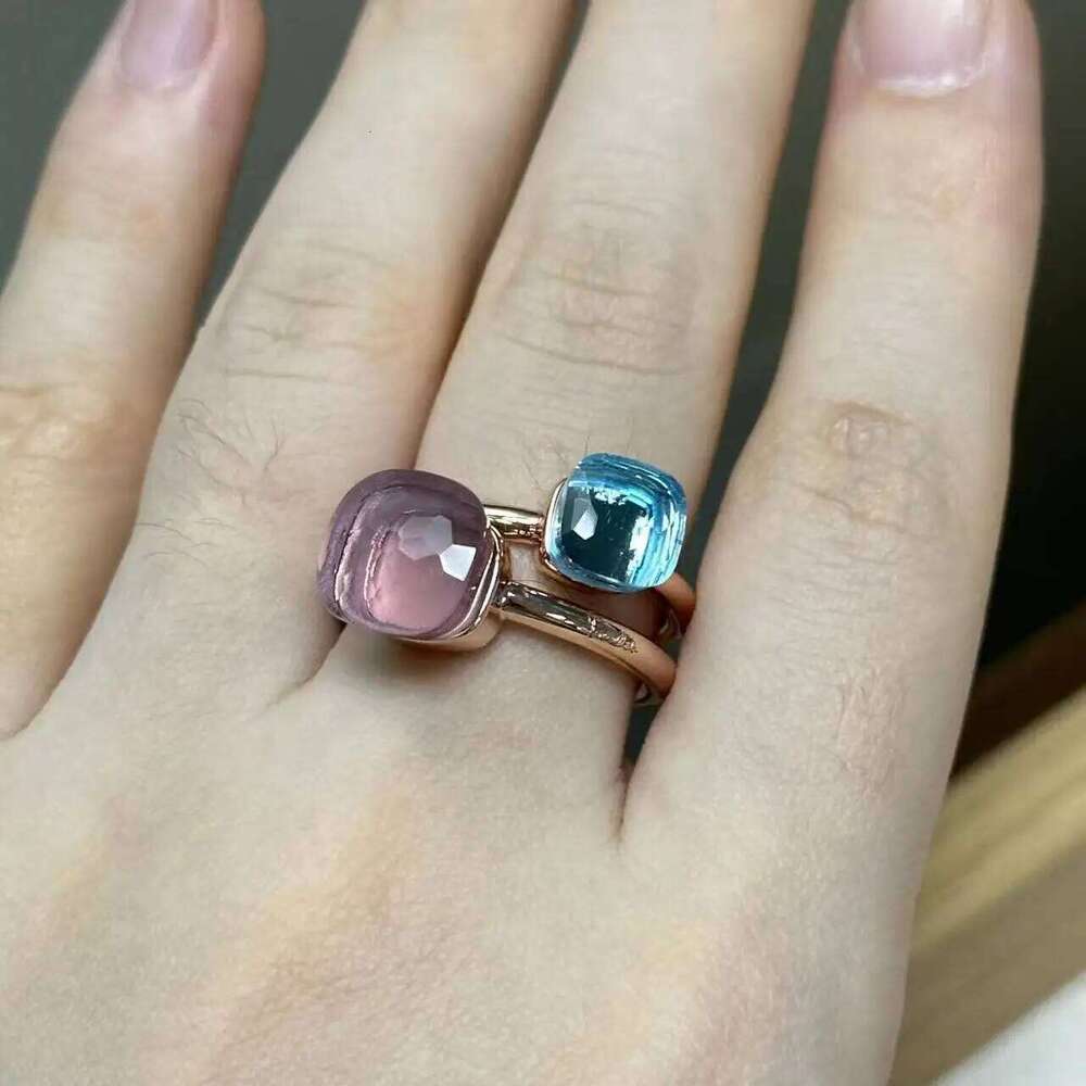 10.6mm/Classic and Petite Nudo Set for Women Prime Style Ring Copper Coloful Cyrstal Fashion Jewelry Gift Vanlentine's Day H260312