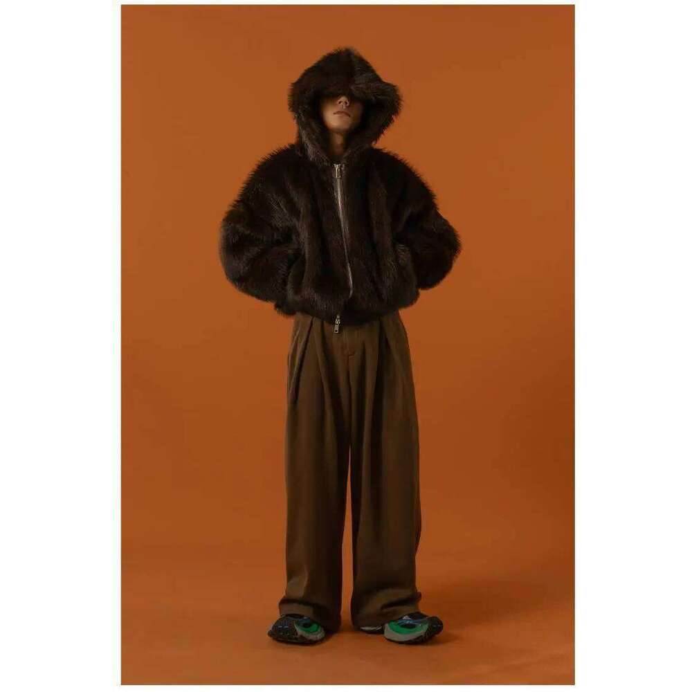 Men's Winter Warm Faux Hooded Windproof Fur Overcoat Thick Thermal Jacket Fashion Luxury Coat Outerwear Z260313