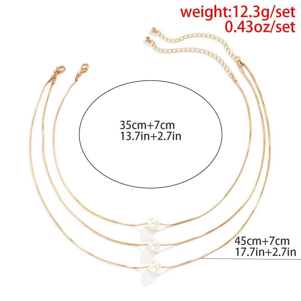 Ingemark Simple Kpop Snake Chain Choker Necklace for Women Wedding Vintage Pearl Ball Pendant Thin Link Jewelry Accessories H260312